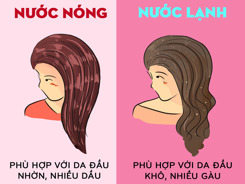 Cân nhắc kết hợp hoặc gội đầu bằng nước ấm