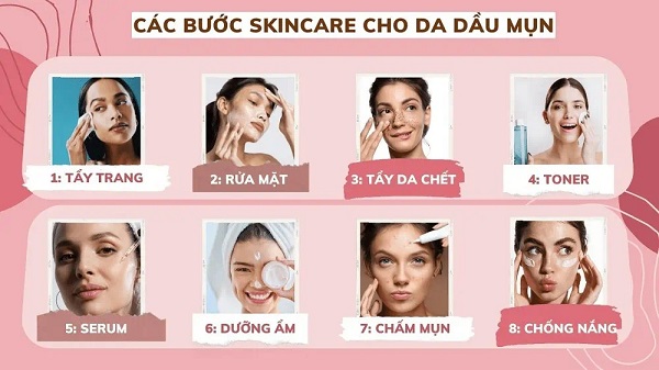 Chu trình skin care cho da dầu