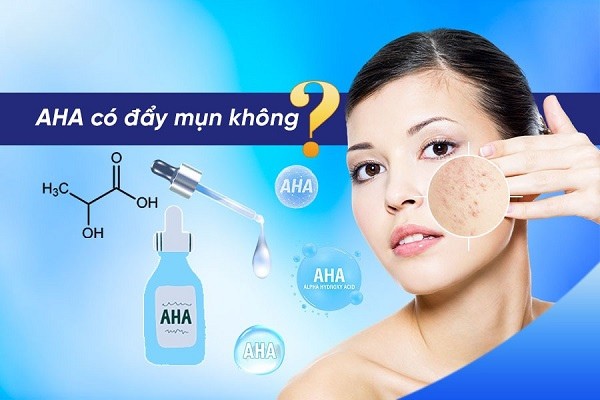AHA có đẩy mụn không