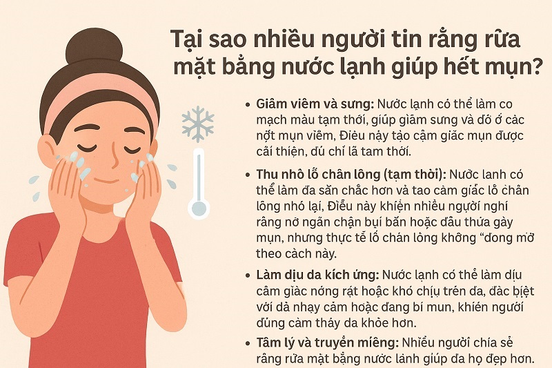 Rửa mặt bằng nước lạnh là lựa chọn của nhiều người