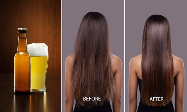 Hiệu quả khi gội đầu bằng bia