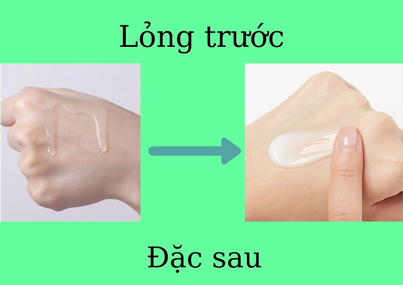 Luôn thoa sản phẩm từ kết cấu lỏng đến đặc