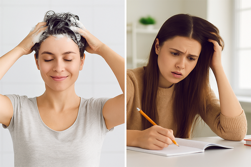 Gội đầu trước khi thi không làm mất kiến thức