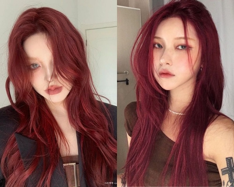 Tóc đỏ rượu vang – màu tóc cá tính, nổi bật cho da ngăm