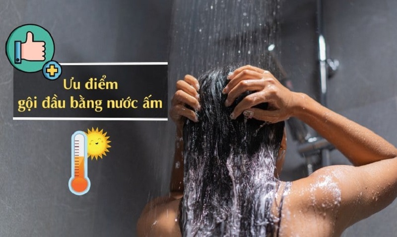 Nước ấm nhẹ là lựa chọn an toàn nhất khi gội đầu