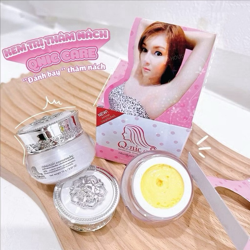 Kem trị thâm nách Q-nic Care chứa các thành phần giúp hỗ trợ làm sáng vùng da dưới cánh tay