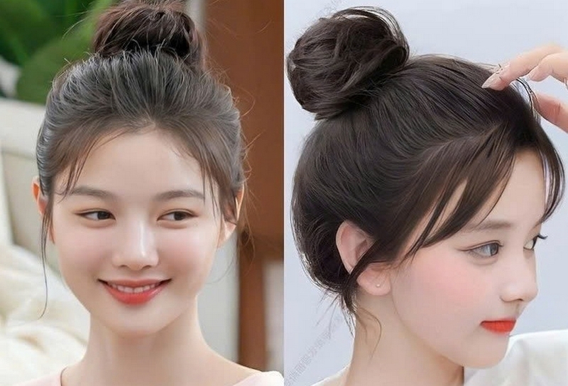 Tóc búi cao năng động